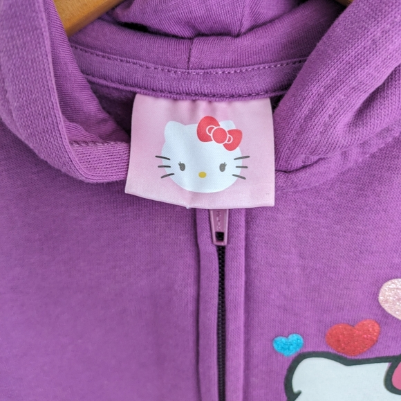 Hello Kitty Sanrio Fleece Hoodie Purple Size 18-24 - Picture 4 of 6